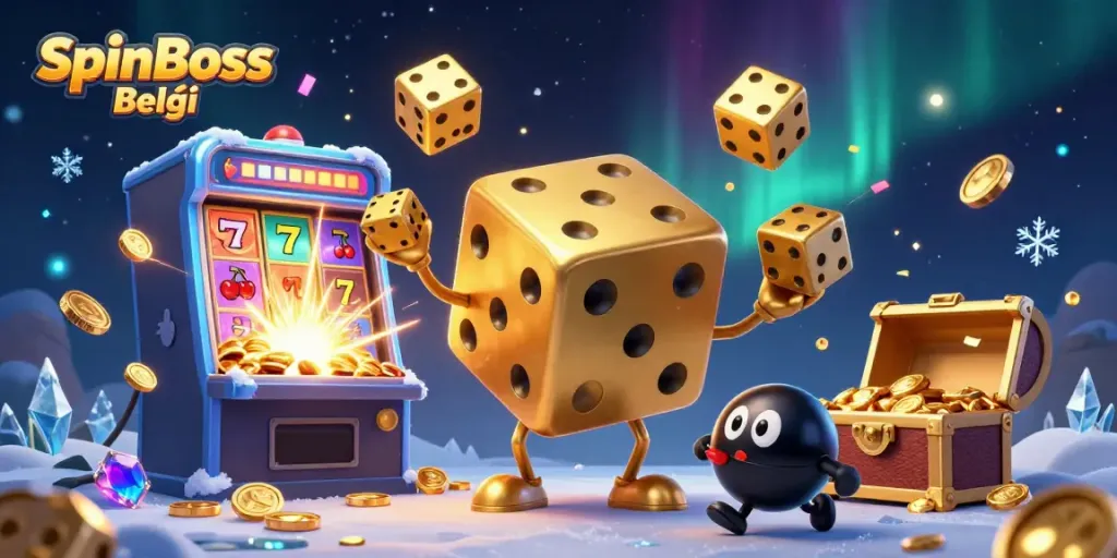 Beleef het plezier van SpinBoss België met een dynamische kleurrijke 3D scene vol casino-actie.