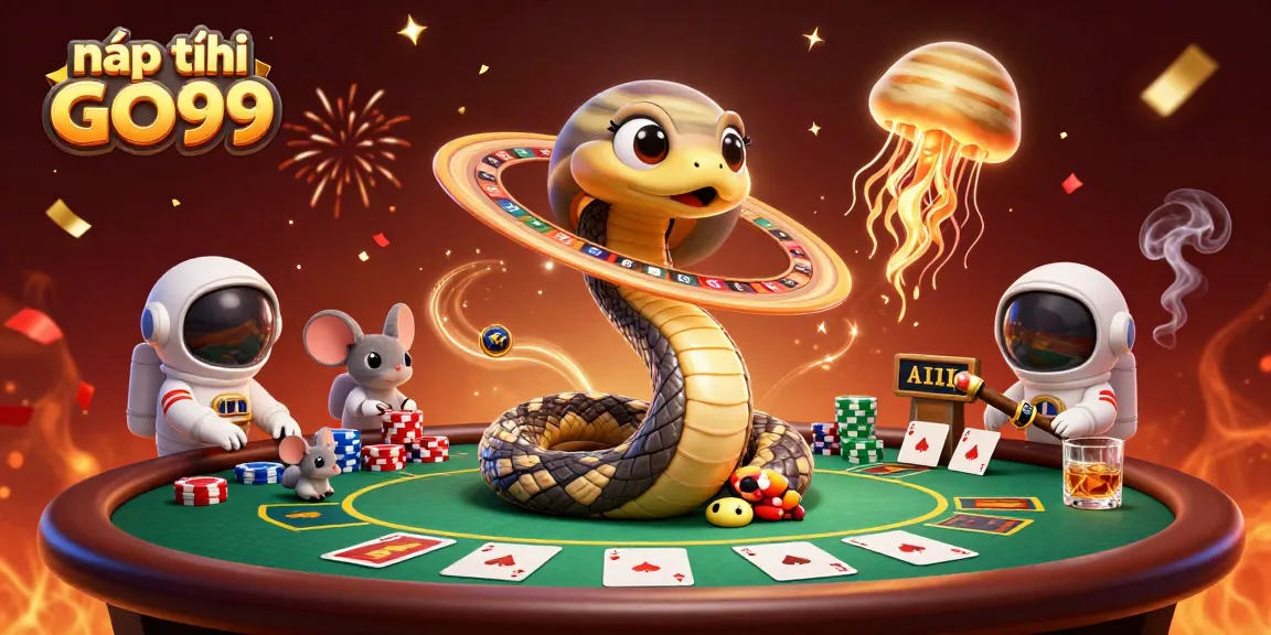 Experience gaming excitement with nạp tiền GO99 featuring a cosmic dealer and colorful bets.